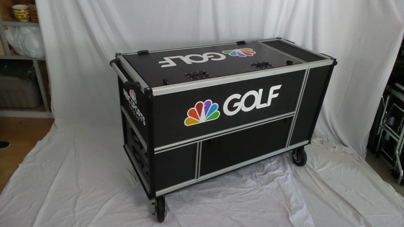 Golf Channel branded Bigfoot Double Rack PLUS — front angle with NBC peacock