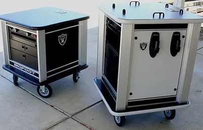 The original Bigfoot carts built for the Oakland Raiders
